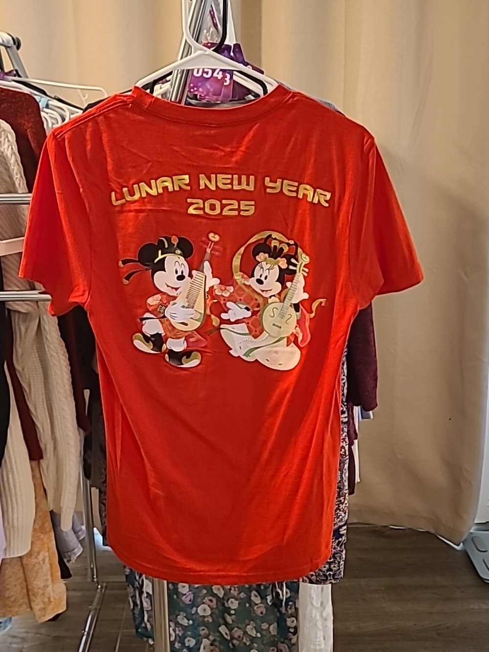 #22 Disney Red Gold CA Adventure  Lunar New Year T Shirt XS Unisex - Picture 4 of 7
